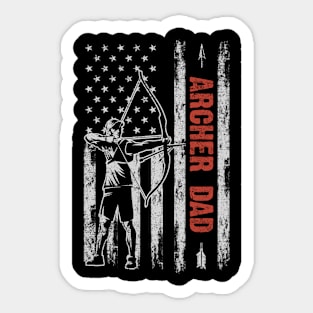 Archery Dad American Flag Father’s Day 4th Of July Gift Sticker